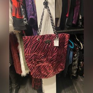 Rue 21 tote bag pink and black sequin zebra? NWT